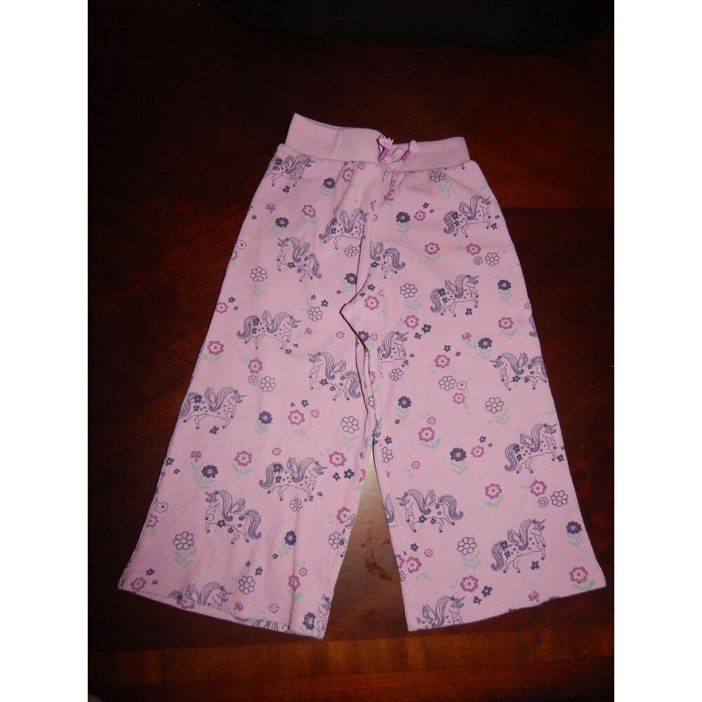 Garanimals Toddler Girls 4T Smoky Grape Unicorn Waffle Knit Wide Leg Pants